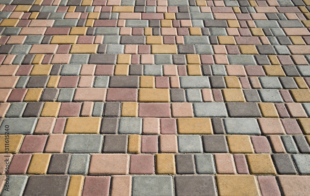 Fototapeta premium Background of multicolored paving slabs