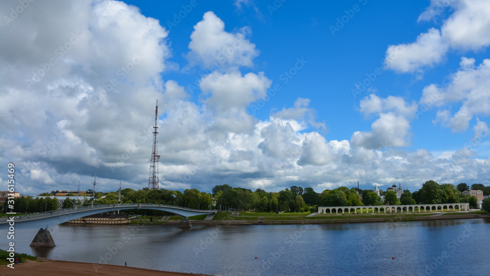 embankment of the Volkhov river in Veliky Novgorod