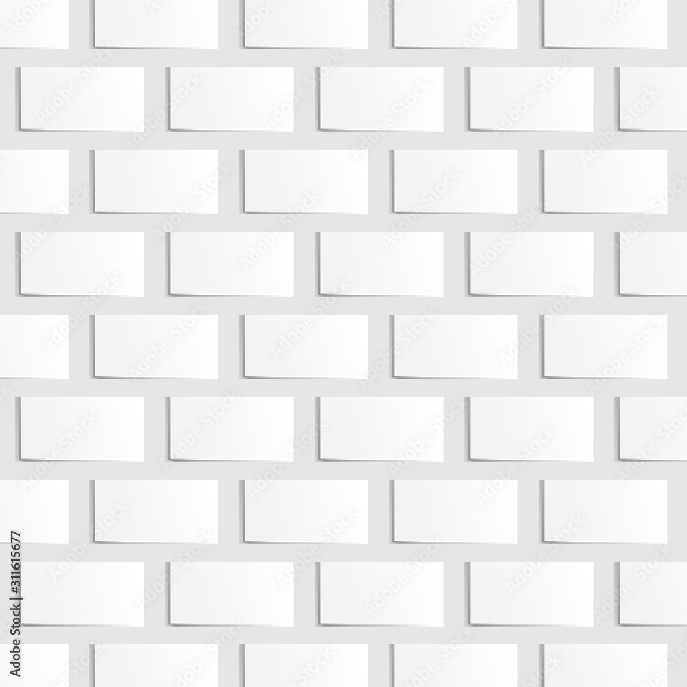 Plakat Background from empty envelopes of rectangular white bricks on a gray background, the ability to change the background color