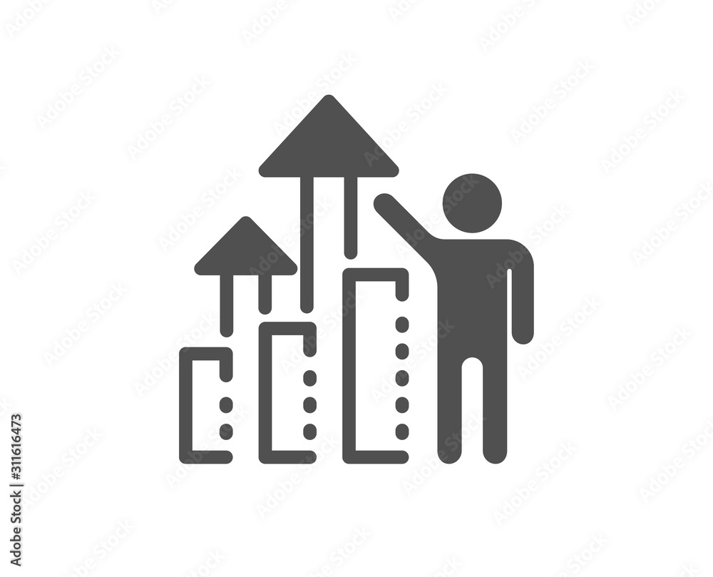 Work result sign. Employee results icon. Statistics chart symbol. Classic flat style. Simple employee results icon. Vector Work result sign. Employee results icon. Statistics chart symbol. Classic flat style. Simple employee results icon. Vector