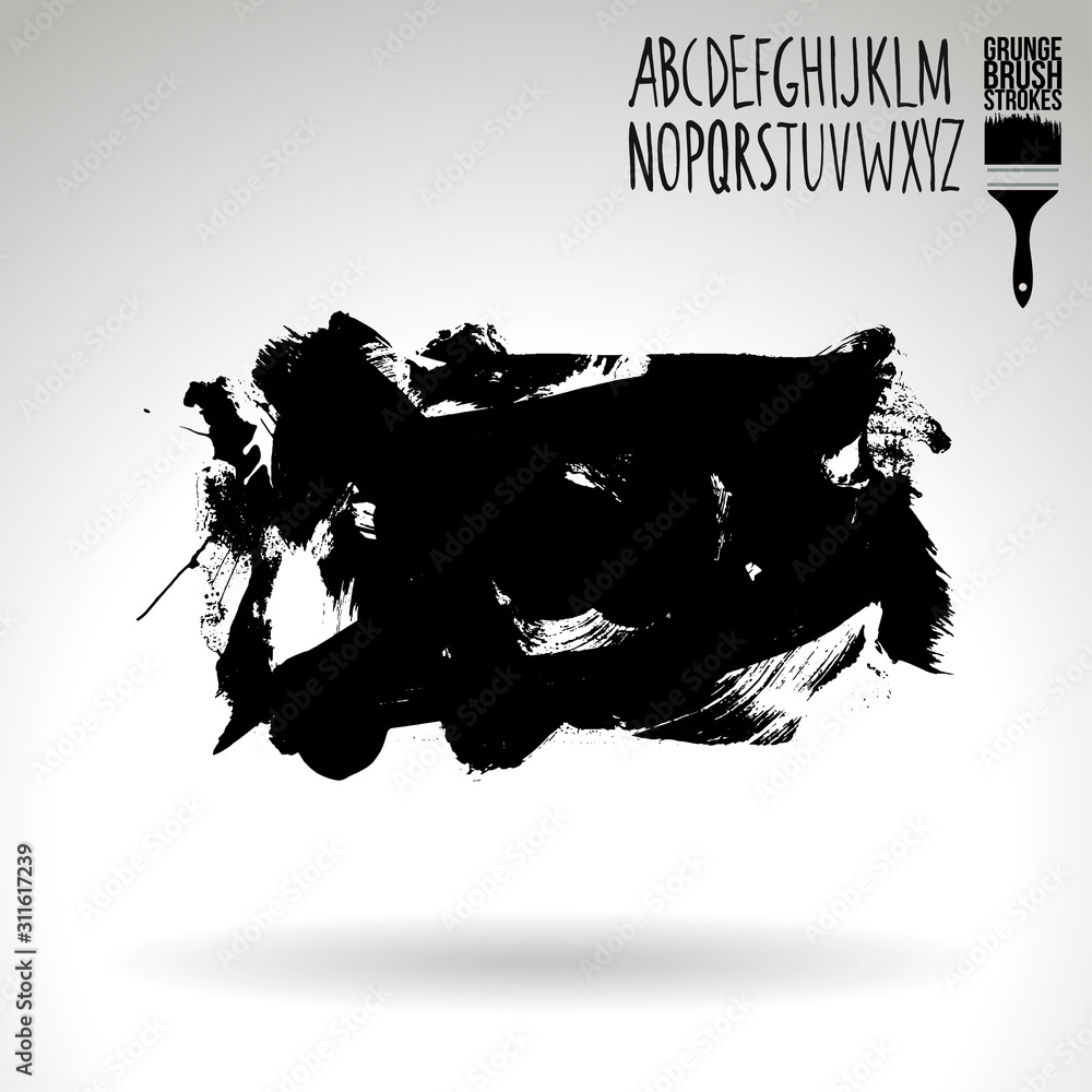 Black brush stroke and texture. Grunge vector abstract hand - painted element. Underline and border design. Black brush stroke and texture. Grunge vector abstract hand - painted element. Underline and border design.