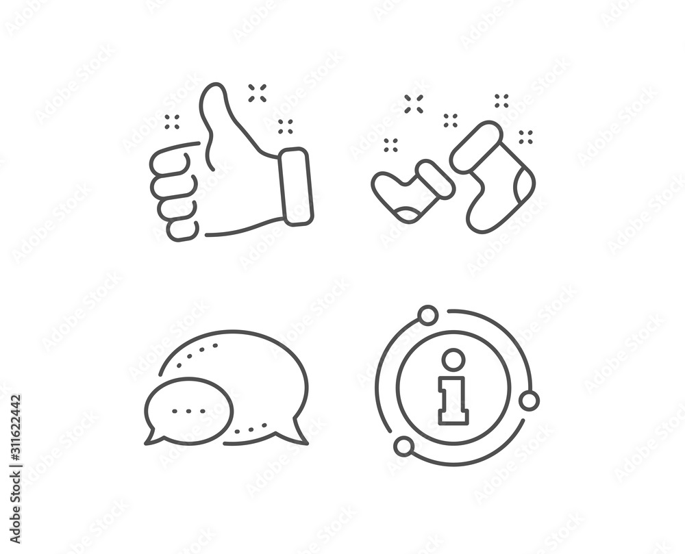 Santa boots line icon. Chat bubble, info sign elements. Christmas or New year sign. Claus symbol. Linear santa boots outline icon. Information bubble. Vector Santa boots line icon. Chat bubble, info sign elements. Christmas or New year sign. Claus symbol. Linear santa boots outline icon. Information bubble. Vector