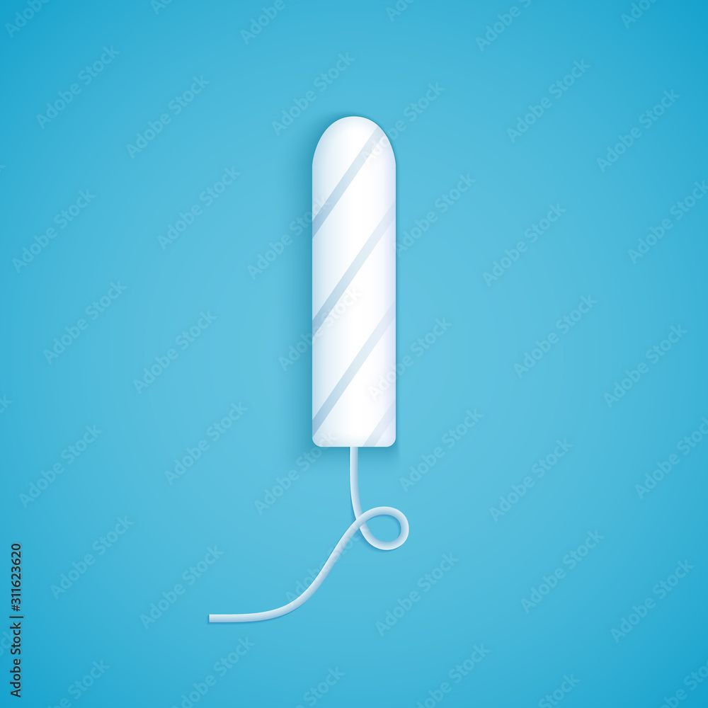 Feminine tampon pad realistic icon. Female hygiene lady tampon absorbent  woman menstrual care Stock Vector | Adobe Stock