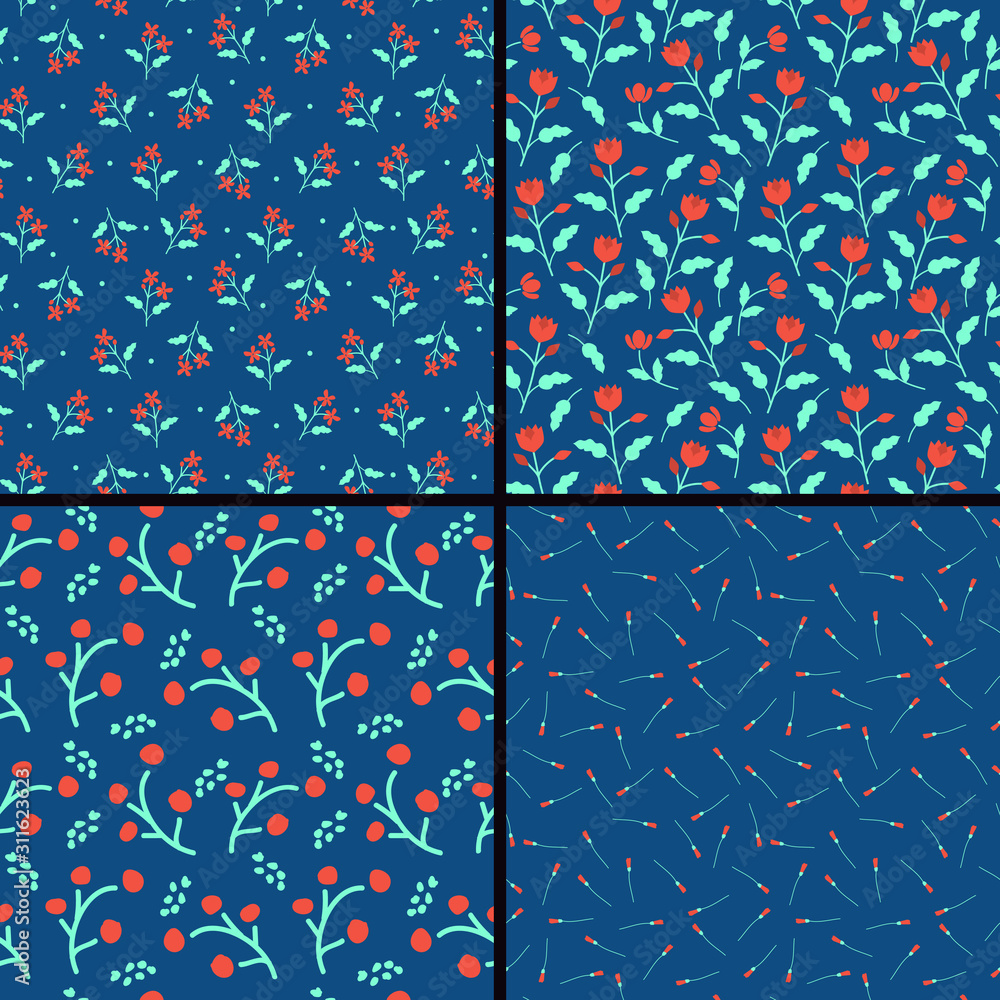 Seamless floral patterns Seamless floral patterns