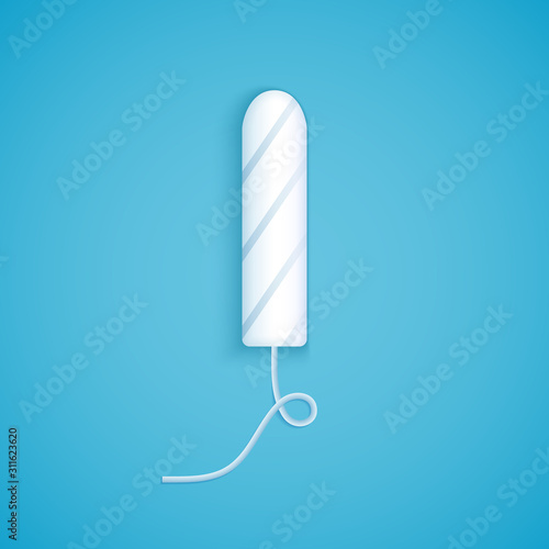 Feminine tampon pad realistic icon. Female hygiene lady tampon absorbent woman menstrual care