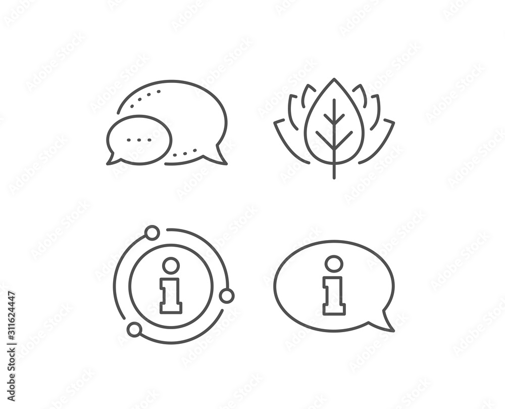 Information line icon. Chat bubble, info sign elements. Info center sign. Support speech bubble symbol. Linear information outline icon. Information bubble. Vector Information line icon. Chat bubble, info sign elements. Info center sign. Support speech bubble symbol. Linear information outline icon. Information bubble. Vector