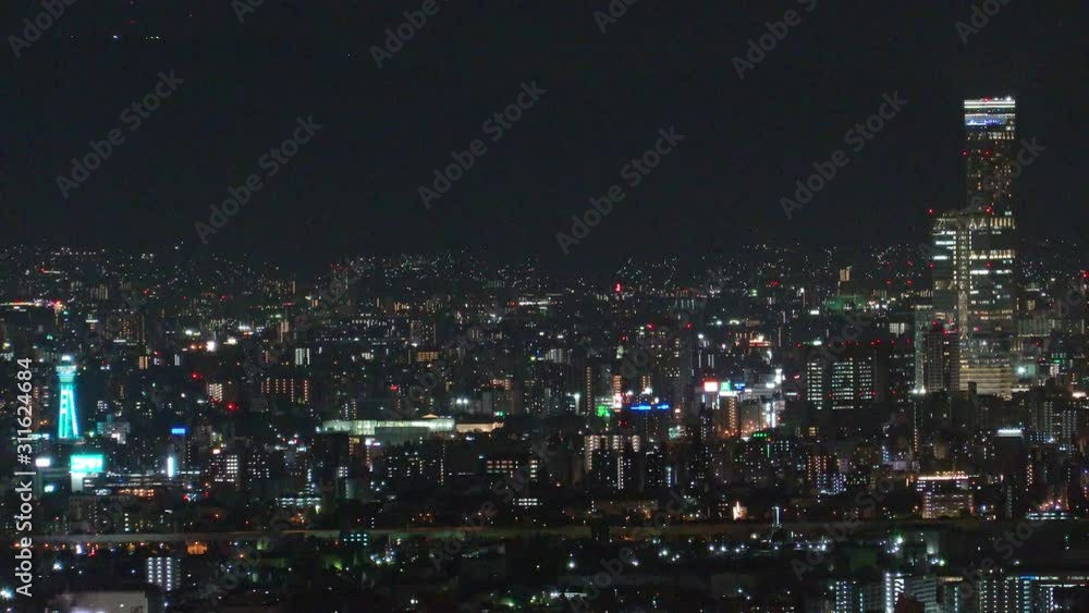 大阪咲洲庁舎展望台から眺める大阪の都市夜景 大阪咲洲庁舎展望台から眺める大阪の都市夜景