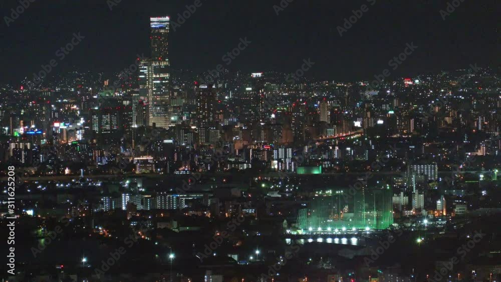 大阪咲洲庁舎展望台から眺める大阪の都市夜景 大阪咲洲庁舎展望台から眺める大阪の都市夜景