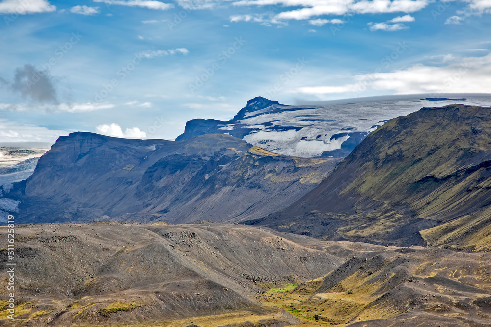 Beautiful mountain landscape in Iceland. Nature and places for wonderful travels