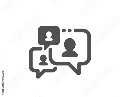 Comments sign. Support chat icon. Speech bubble message symbol. Classic flat style. Simple support chat icon. Vector
