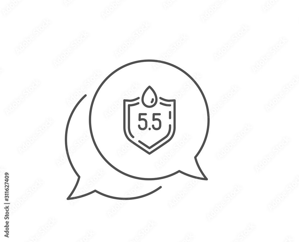 Ph neutral line icon. Chat bubble design. Clinically tested sign. Water drop symbol. Outline concept. Thin line ph neutral icon. Vector Ph neutral line icon. Chat bubble design. Clinically tested sign. Water drop symbol. Outline concept. Thin line ph neutral icon. Vector