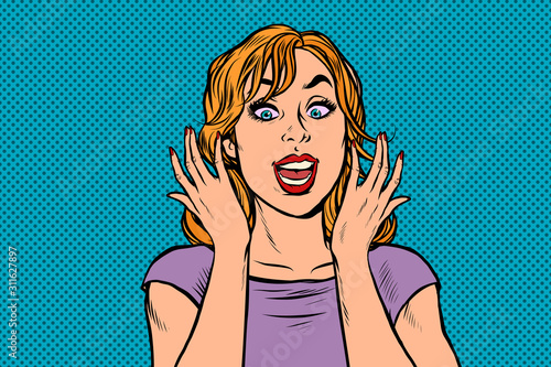 oops pop art surprised woman
