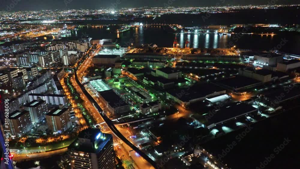 大阪咲洲庁舎展望台から眺める大阪の都市夜景