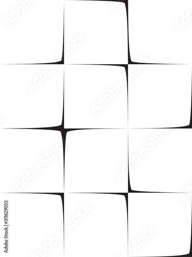 Unstuck Note Paper Pieces Vertical 4 to 3 Ratio Blank Editable Seamless Text Decoration Template - Black on White Background - Contrast Graphic Design