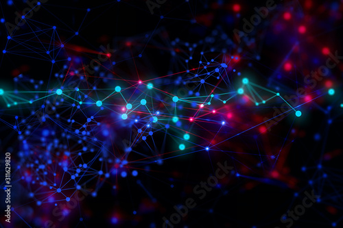 network social online, background 3d illustration rendering, machine deep learning, data cloud storage digital, science neuron, plexus cell brain, futuristic connecting, technology system