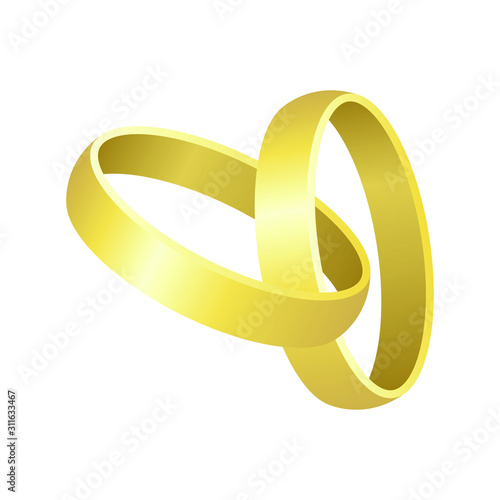 Wedding ring vector illustration isolated on white background