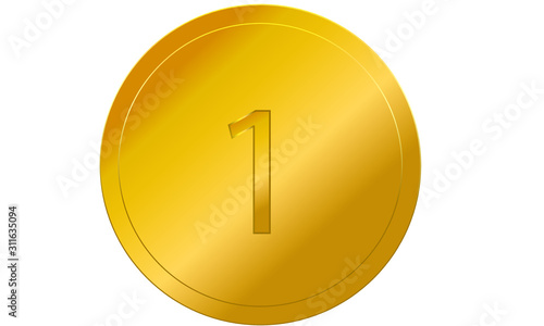 simple gold coin money number 1 winner