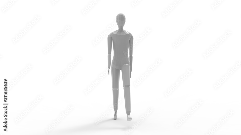 3d rendering of a walking mannequin dummy isolated in white background 3d rendering of a walking mannequin dummy isolated in white background