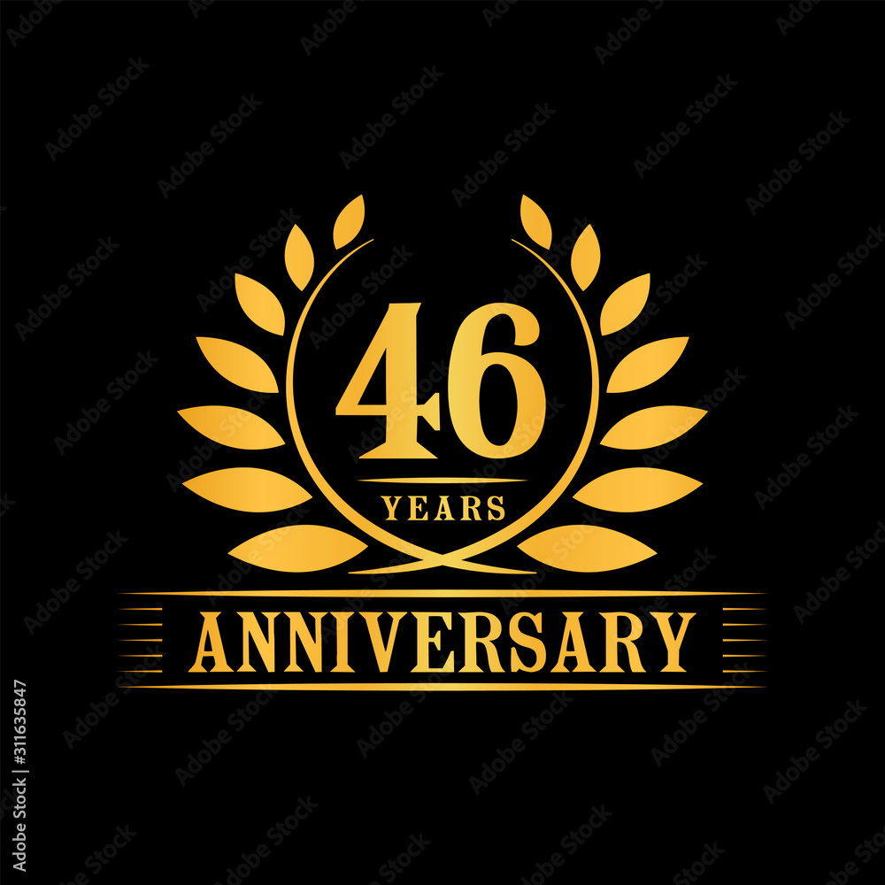 46 years logo design template. Anniversary vector and illustration template. 46 years logo design template. Anniversary vector and illustration template.