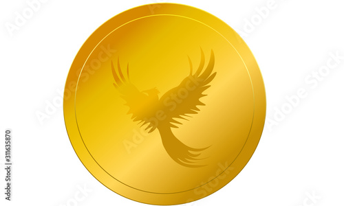 mystical fantasy phönix cold coin 