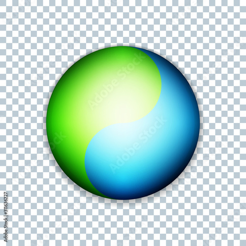 Eco Green And Blue Spyral Clean Pure concept button illustration