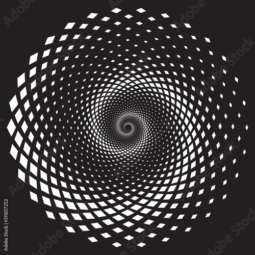 Dotted Halftone Vector Spiral Pattern or Texture