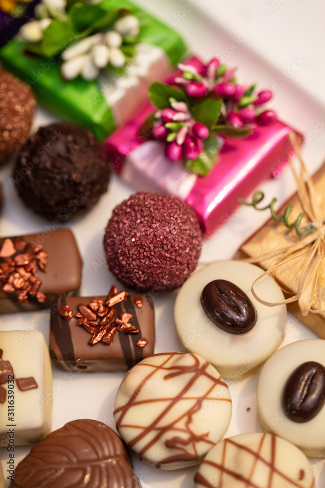 Chocolate plate for new year celebration Chocolate plate for new year celebration