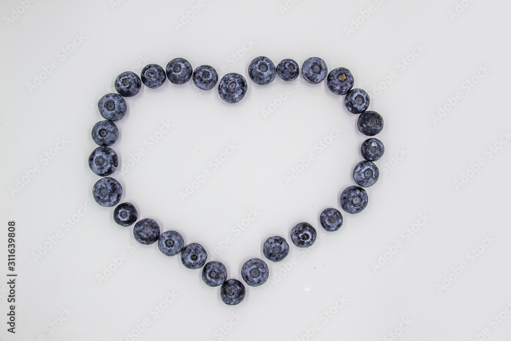 A Blueberry Heart. The heart's frame from the berries. Beautiful blueberries making a heart frame. A Blueberry Heart. The heart's frame from the berries. Beautiful blueberries making a heart frame.