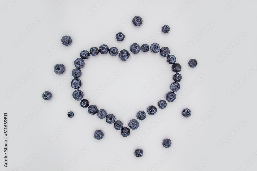 A Blueberry Heart. The heart's frame from the berries. Beautiful blueberries making a heart frame. A Blueberry Heart. The heart's frame from the berries. Beautiful blueberries making a heart frame.