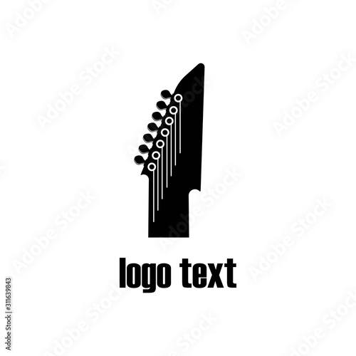 guitar icon logo vector illustration design template