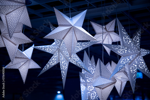 Christmas blue star interior decoration