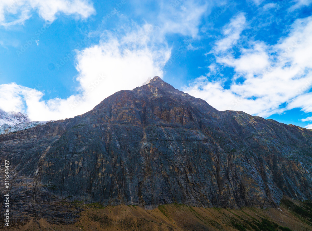 Fototapeta premium Classic Mountain With Pointed Summit Top