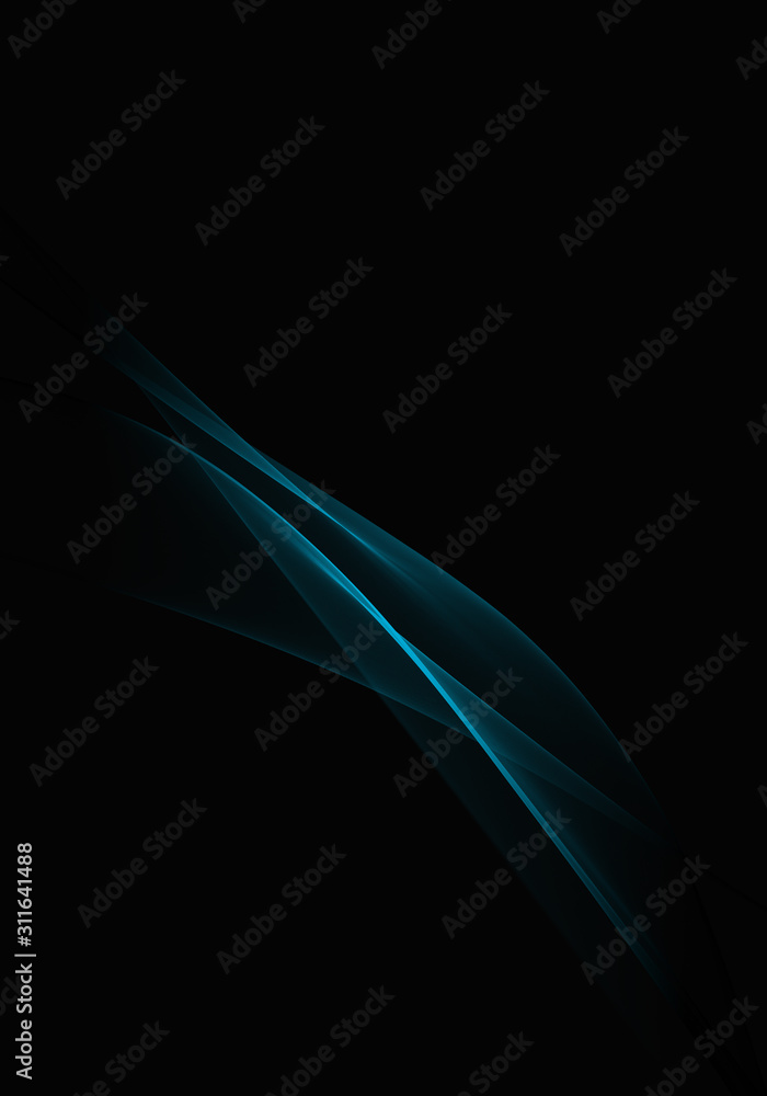 Abstract black background with blue dynamic lines and curves Stock ...