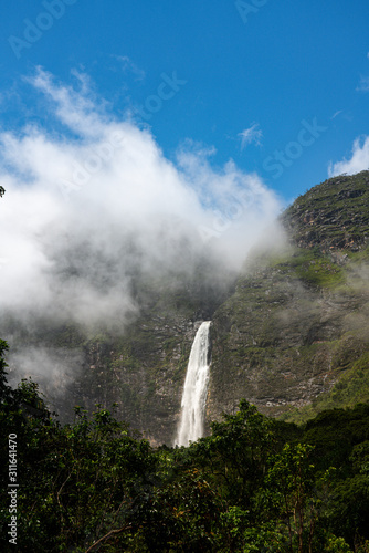 The Casca d anta waterfall inside the Serra da Canastra National Park in Brazil