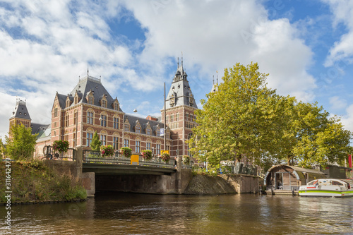 Rijksmuseum, view from the canal, Amsterdam