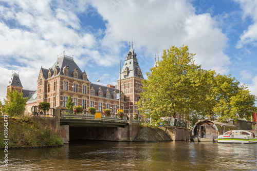 Rijksmuseum, view from the canal, Amsterdam photo