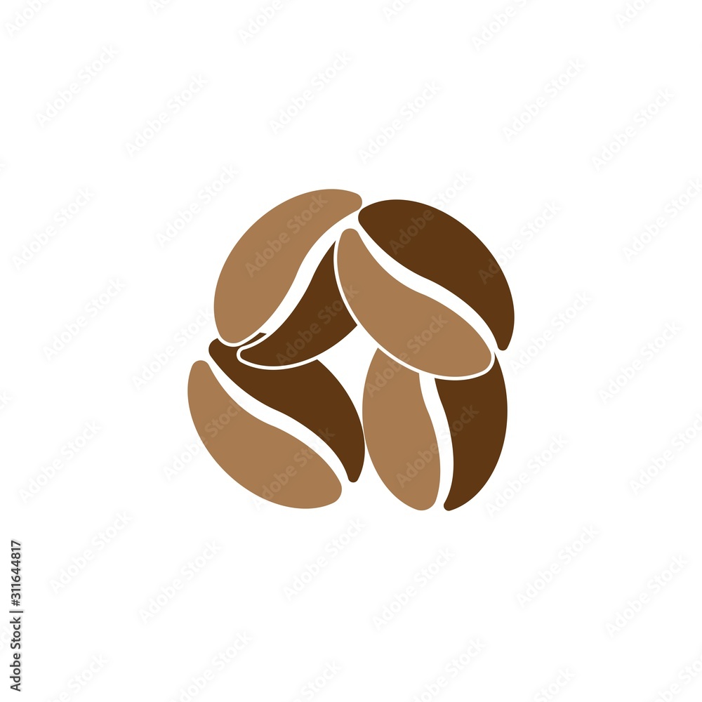 Obraz premium coffee beans template vector icon illustration