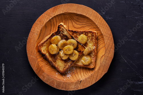 french toast and fried bananas