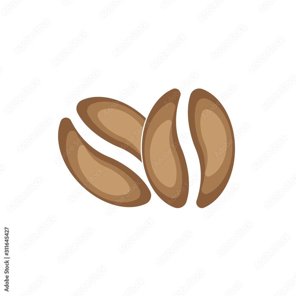 Obraz premium coffee beans template vector icon illustration