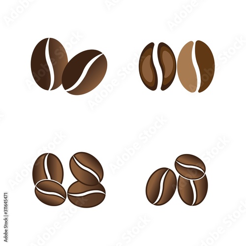 coffee beans template vector icon illustration