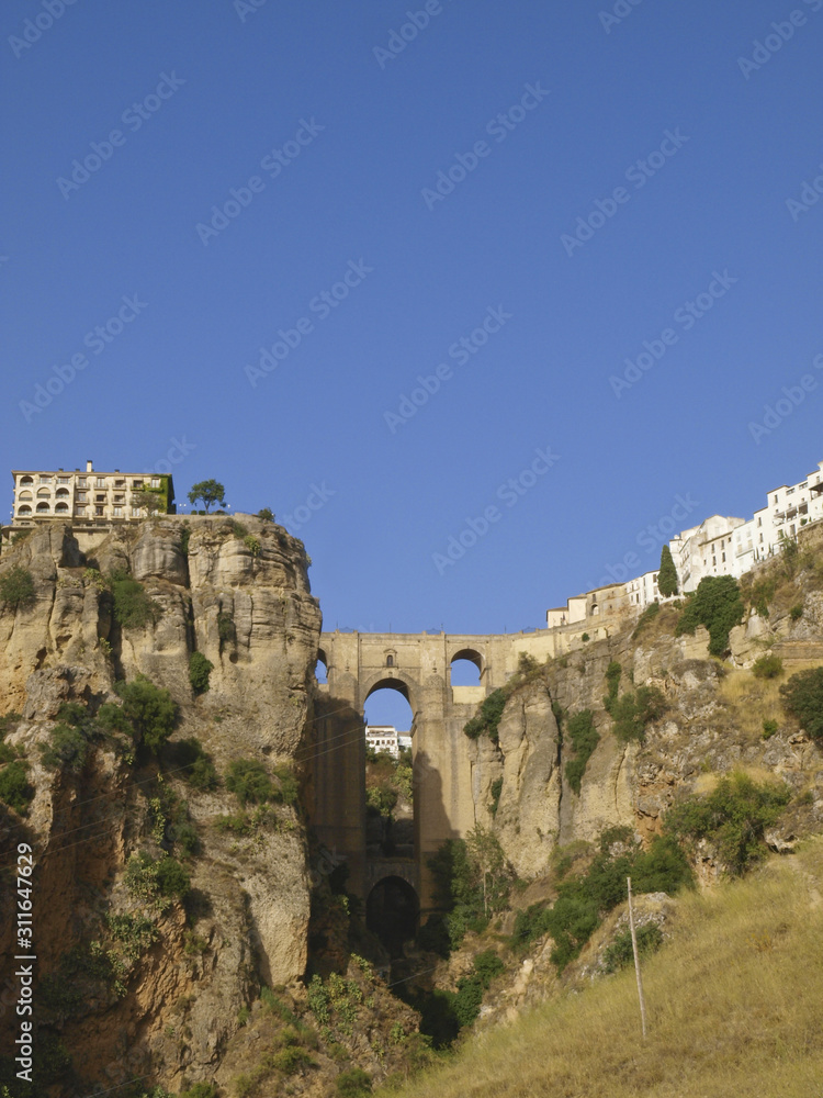 Ronda, Malaga, Andalusien, Spanien, Altstadt, Schlucht El Tajo,