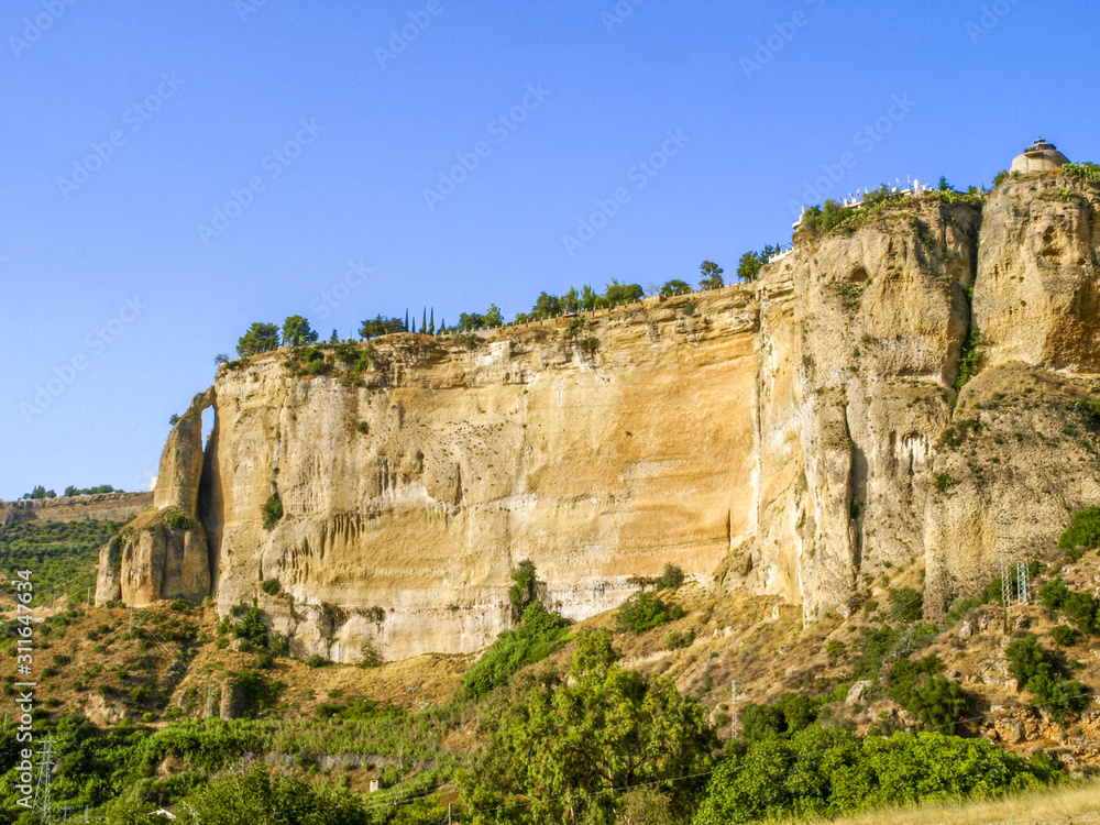 Ronda, Malaga, Andalusien, Spanien, Altstadt, Schlucht El Tajo