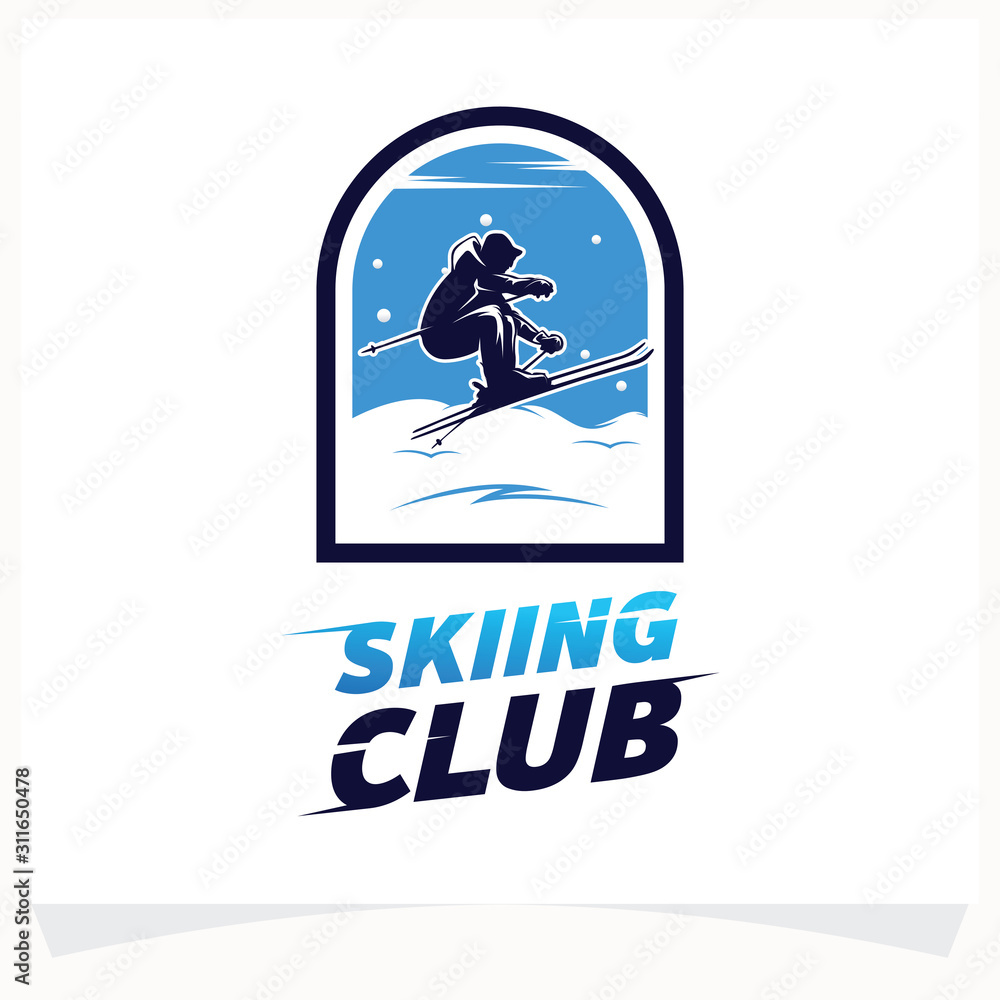Winter Sport Logo. Skiing Logo Design Template