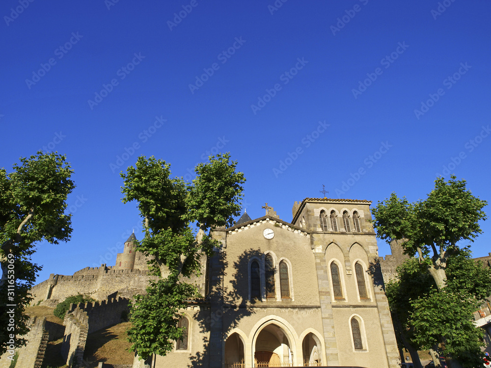 Mittelalterliche Festungsstadt Carcassonne, Frankreich, Languedo