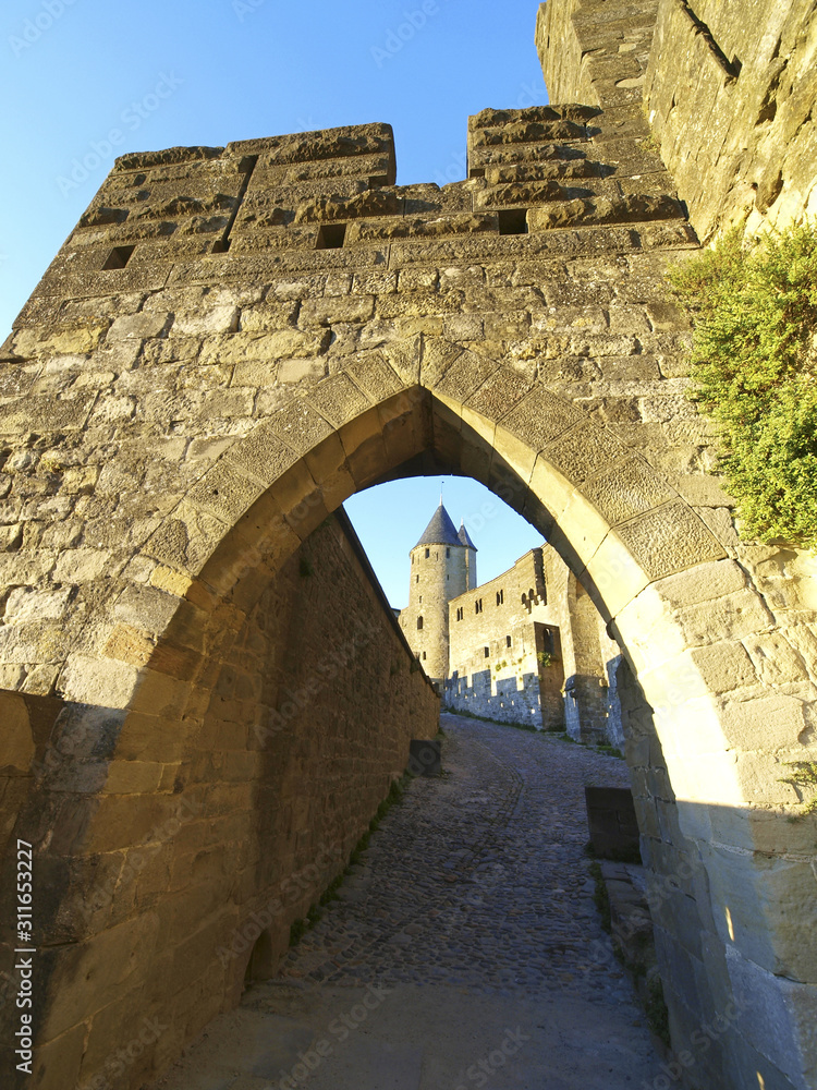 Mittelalterliche Festungsstadt Carcassonne, Frankreich, Languedo