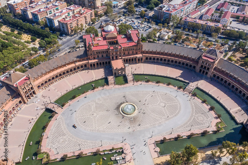 aerial view of Plaza De Espana Sevilla