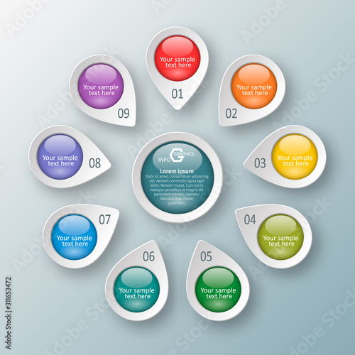 Abstract 3D Paper Infographics. Business template .Vector illustration