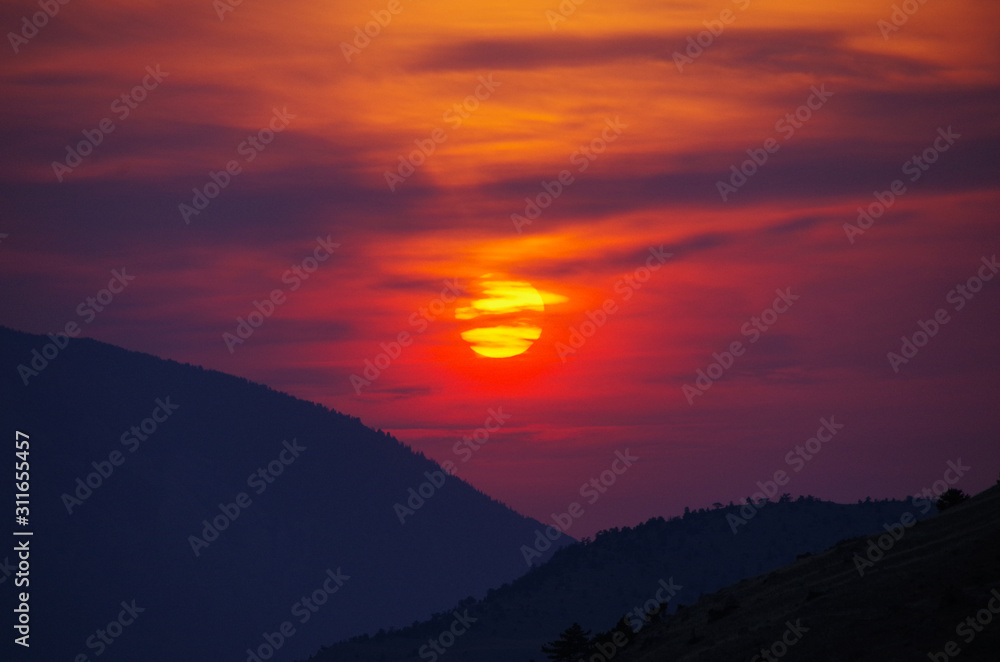 Wyoming Rocky Mountain Colorful Sunrise