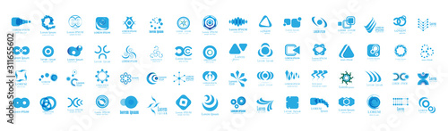 Abstract Logo And Icon Set. Elements Collection Isolated On White - Vector. Flat Icons For Business Template Logo, Square Elements, Website, Business Symbol And Circle Elements. Abstract Medical Logo
