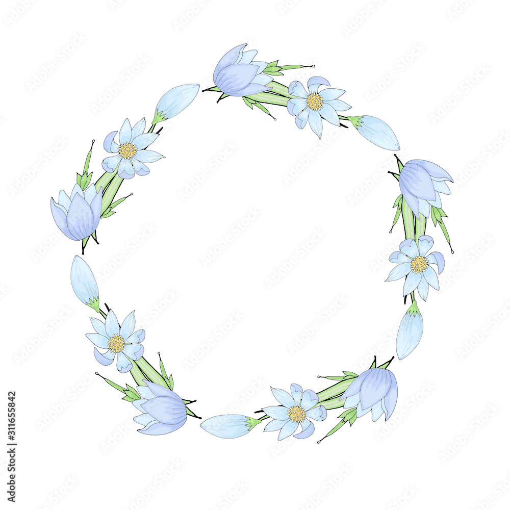 frame template from doodle flowers isolated on white background frame template from doodle flowers isolated on white background